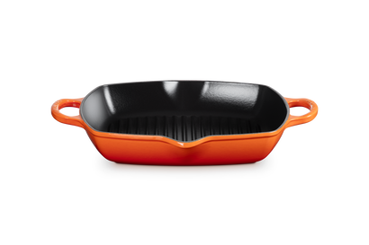 Skillet grill alta quadrada de ferro fundido