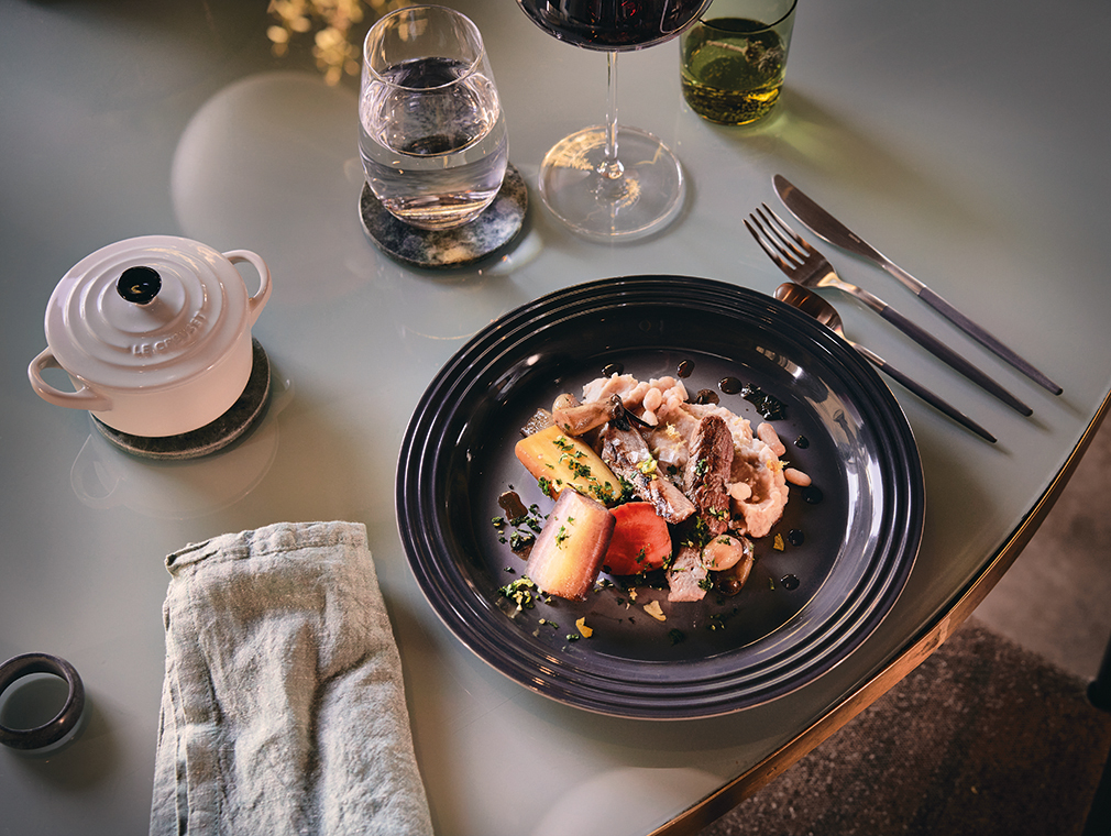 Osso Buco de cenoura com Gremolata e Puré de Feijão Branco